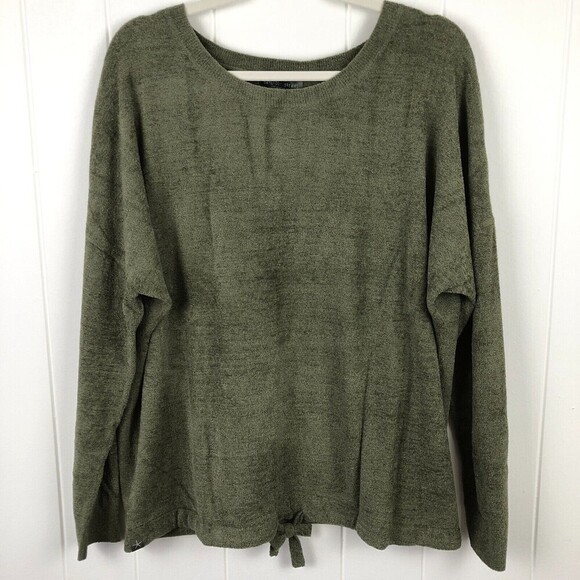 Barefoot Dreams Slouchy Pullover in Olive Large - Picture 4 of 14